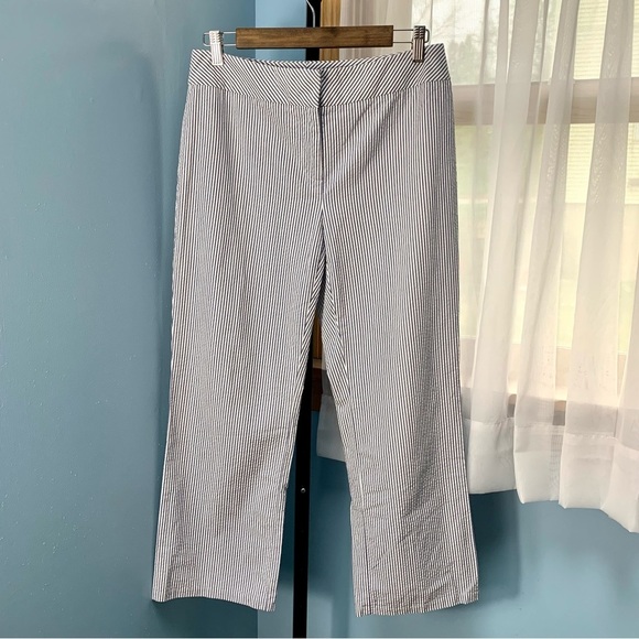 Ann Taylor Blue Seersucker Pants - Picture 2 of 7
